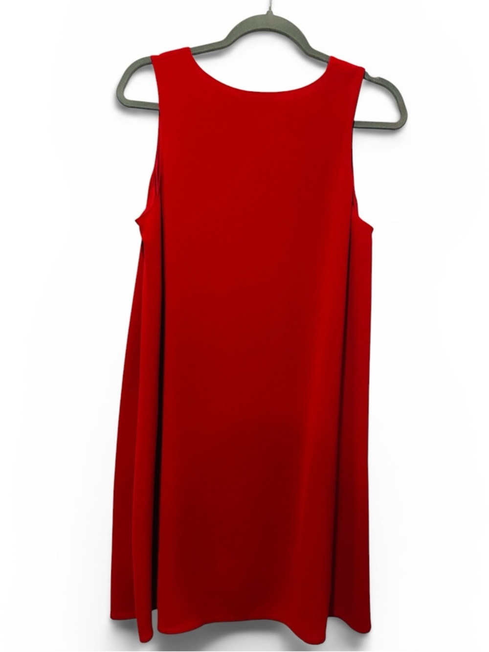 Sleeveless Red V-Neck Swing Mini Dress - Picture 3 of 4
